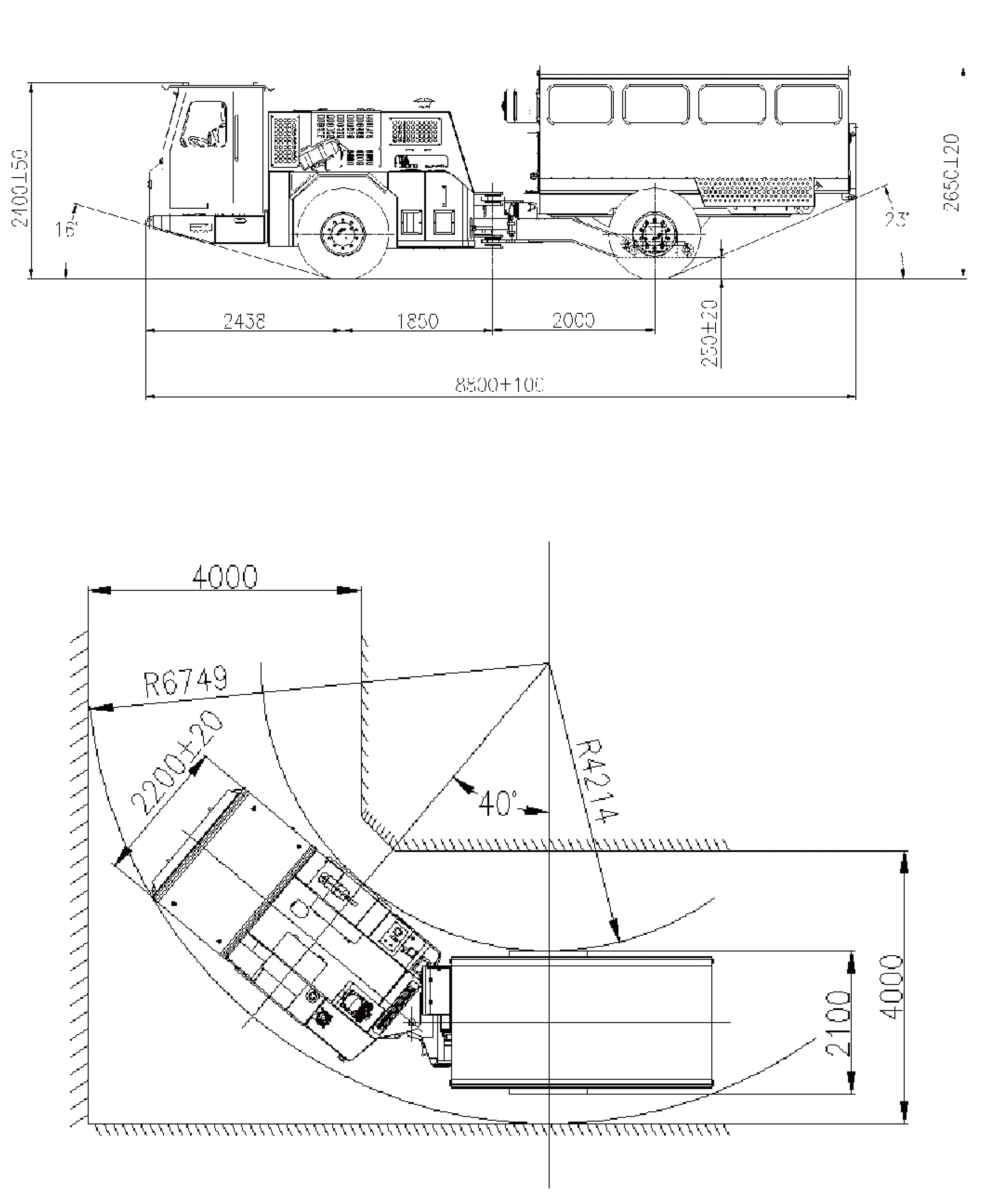 الأبعاد الكلية لـ FUP18